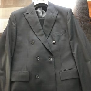 Men’s Double-Breasted Black Suit